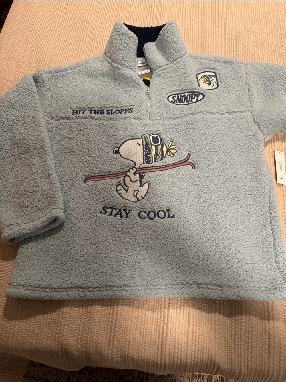Freeze Light Blue Snoopy 'Stay Cool' Sherpa Pullover